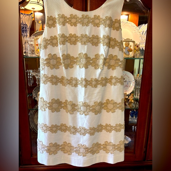 Lilly Pulitzer🌴White and Gold Embellishments Dress - Picture 1 of 11